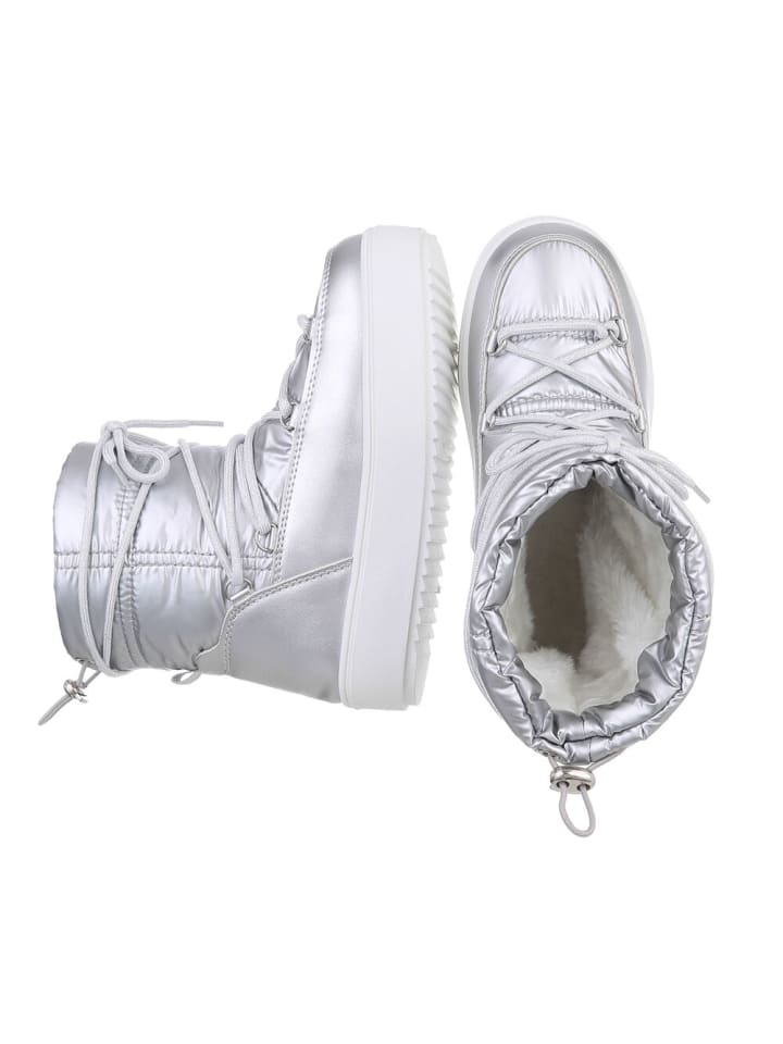 Ital-Design Stiefelette in Silber günstig kaufen
