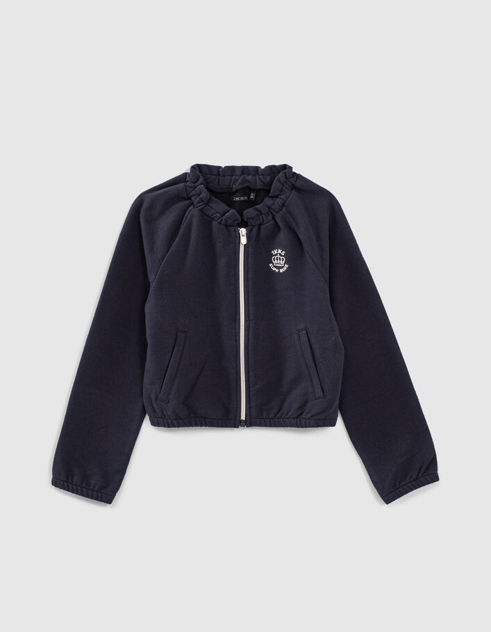 Cardigan marine à col élastiqué fille