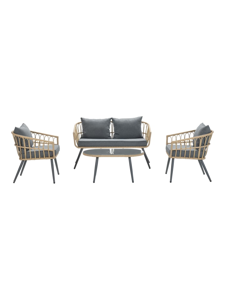 GMD Living Gartenmöbel Sitzgruppe Set FRANKLIN in Farbe Grau günstig kaufen onesize