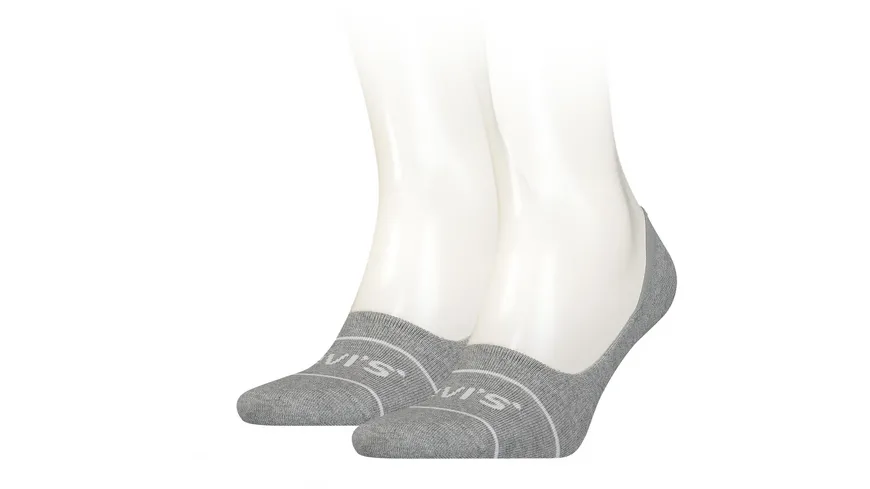 Levis Unisex Sportsocken Füßlinge Low Rise 2er Pack grey melange