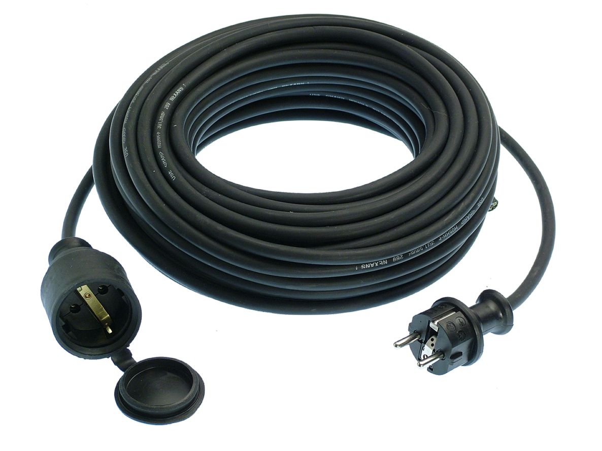 Schwabe 60310 Verlängerungskabel Gummi 230V/16A IP44 H05RR-F 3G1.5 schwarz 10m