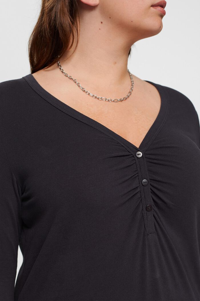 CURVY Longsleeve mit gerafftem Detail