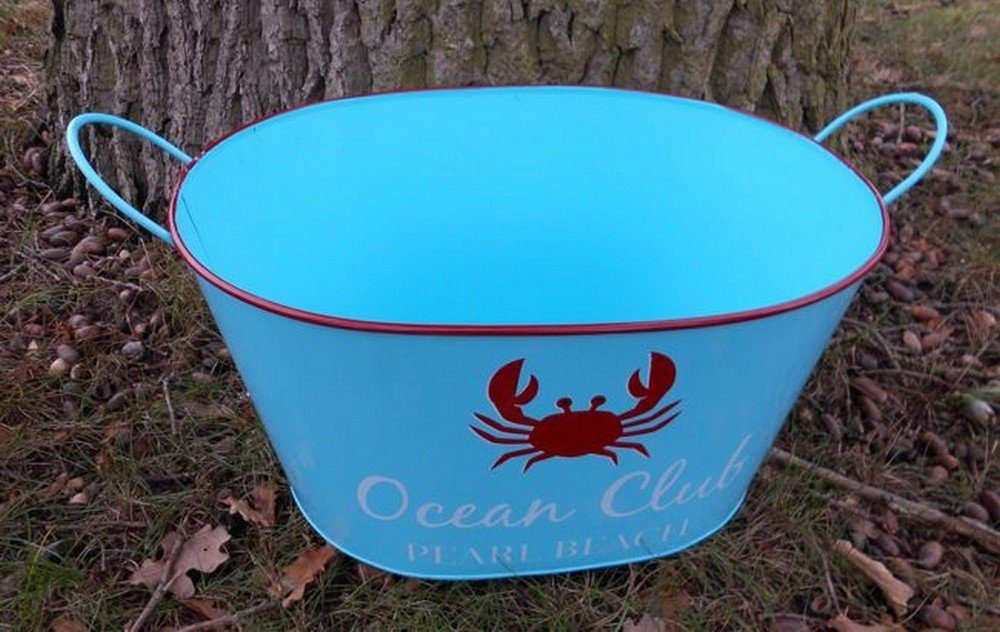 Deko-Impression Eiseimer Eiswanne Flaschenkühler Eis-Eimer Ocean Club Pearl Beach 40 cm türkis