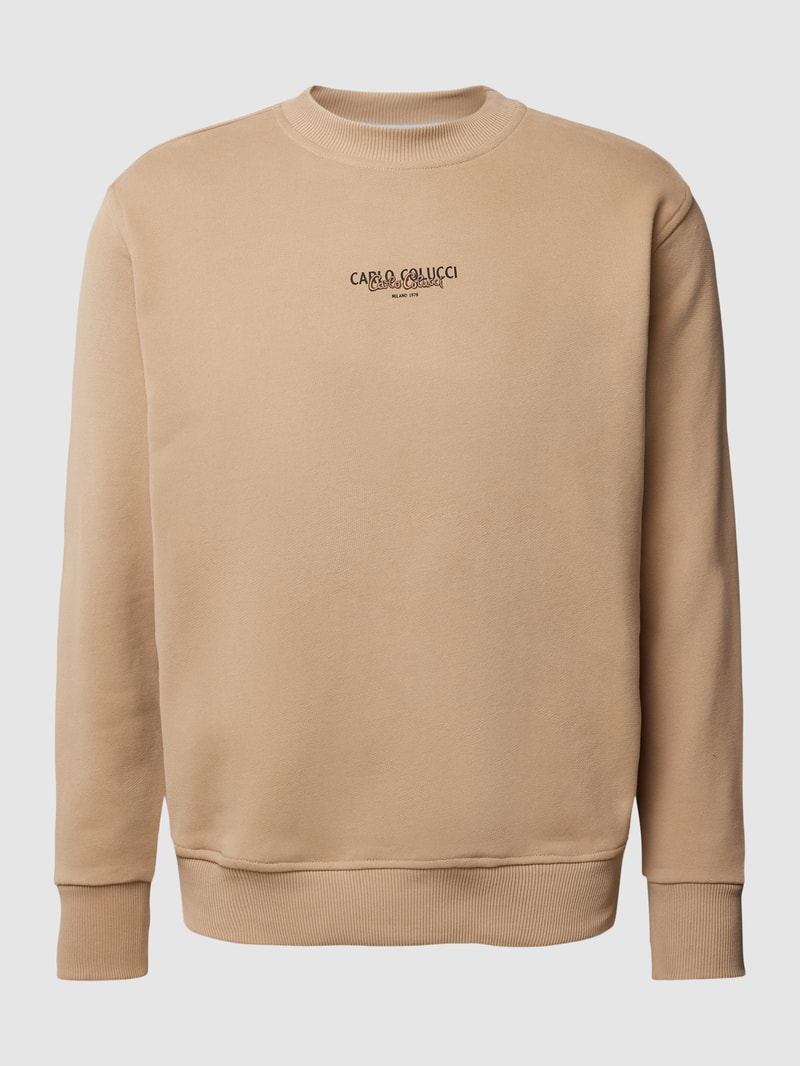 Sweatshirt mit gerippten Abschlüssen in beige