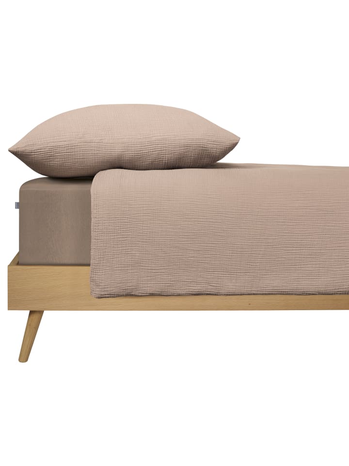 Schiesser Musselin-Bettwäscheset Molly in Taupe günstig kaufen 135 x 200 cm