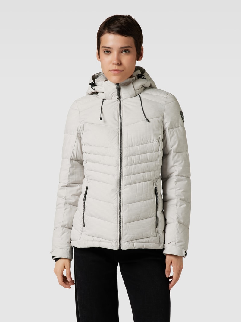 Steppjacke mit Kapuze in silber