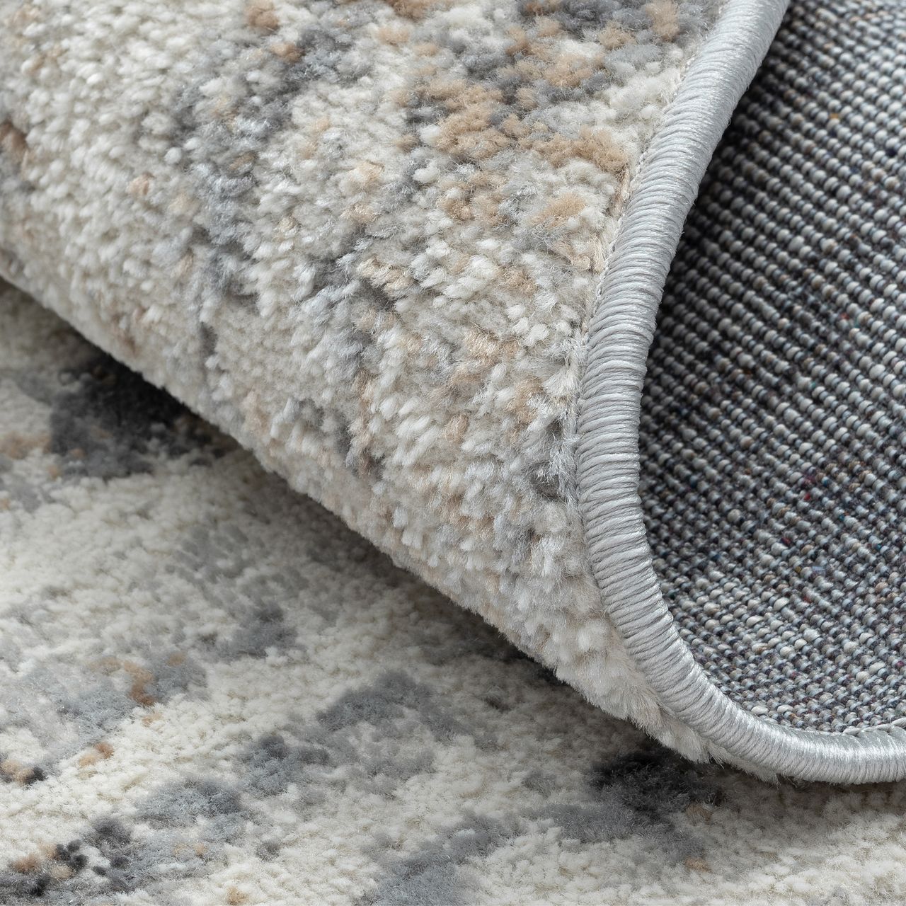 MyFlair Teppich Mystique , 120cm x 120cm, Farbe Beige, rund, Florhöhe 8mm