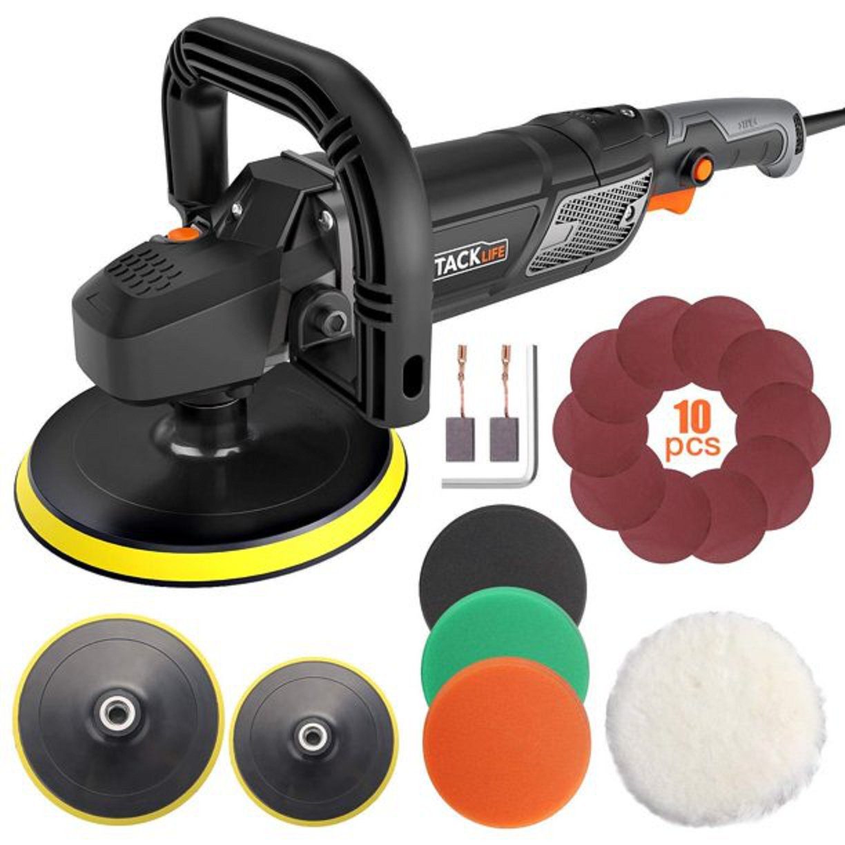 TACKLIFE Poliermaschine, Auto Exzenter Poliermaschine 1500W 3000RPM