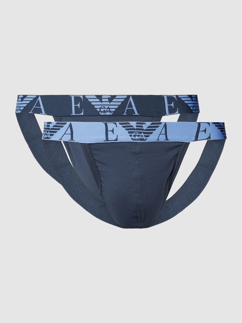 Jockstrap mit Logo-Bund im 2er-Pack in marineblau