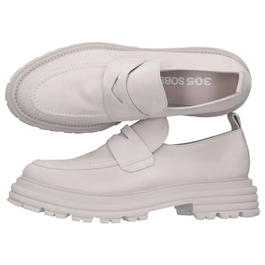 305 SOBE - Loafer LOTTE Nubukleder - weiß