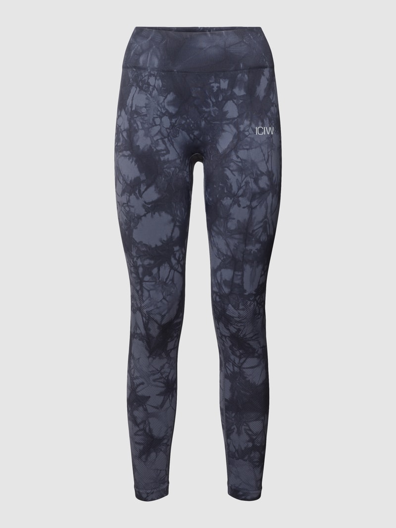 Leggings mit Allover-Muster Modell 'Seamless' in dunkelblau