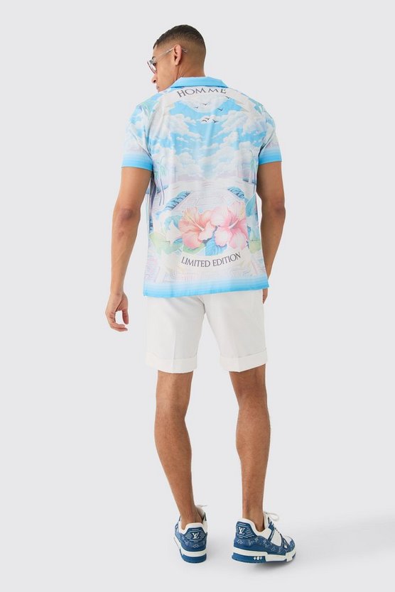 Kurzärmliges florales Hemd