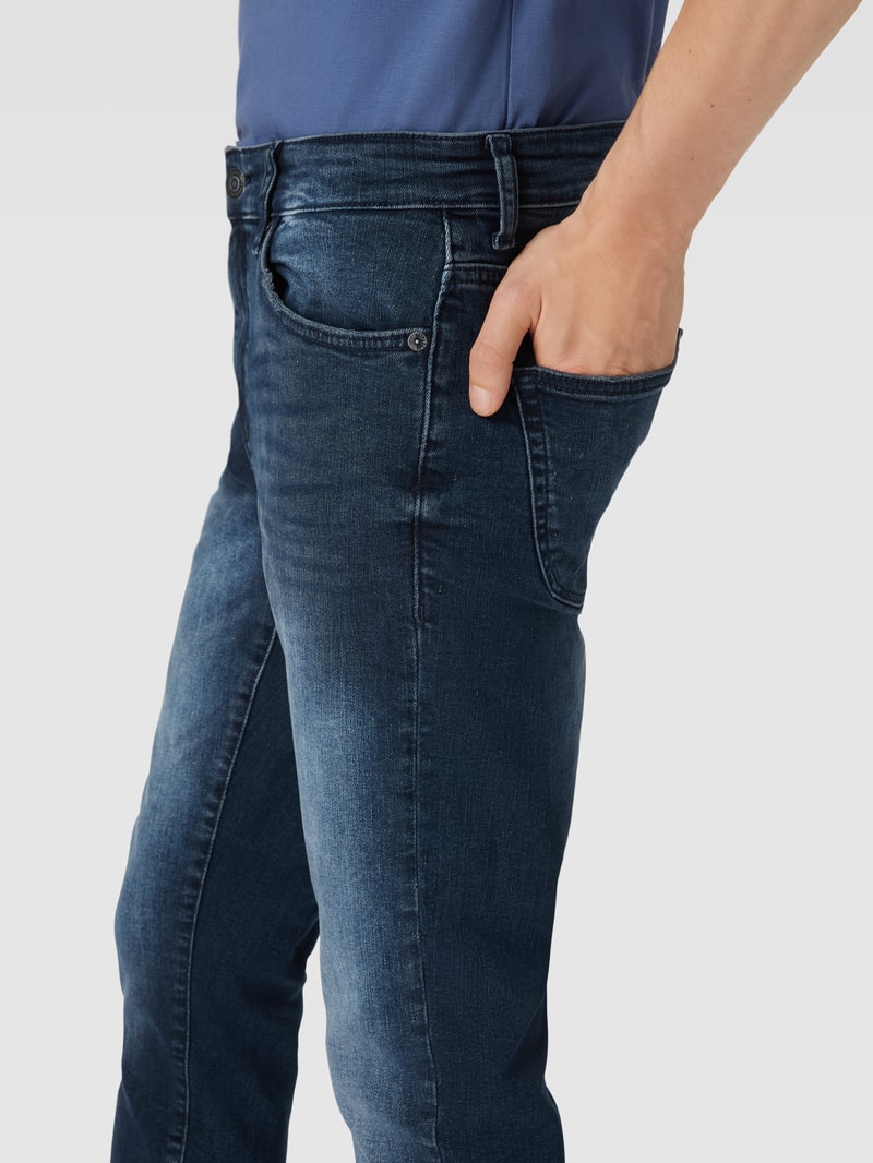 Slim Fit Jeans im 5-Pocket-Design Modell 'LOOM' in schwarz