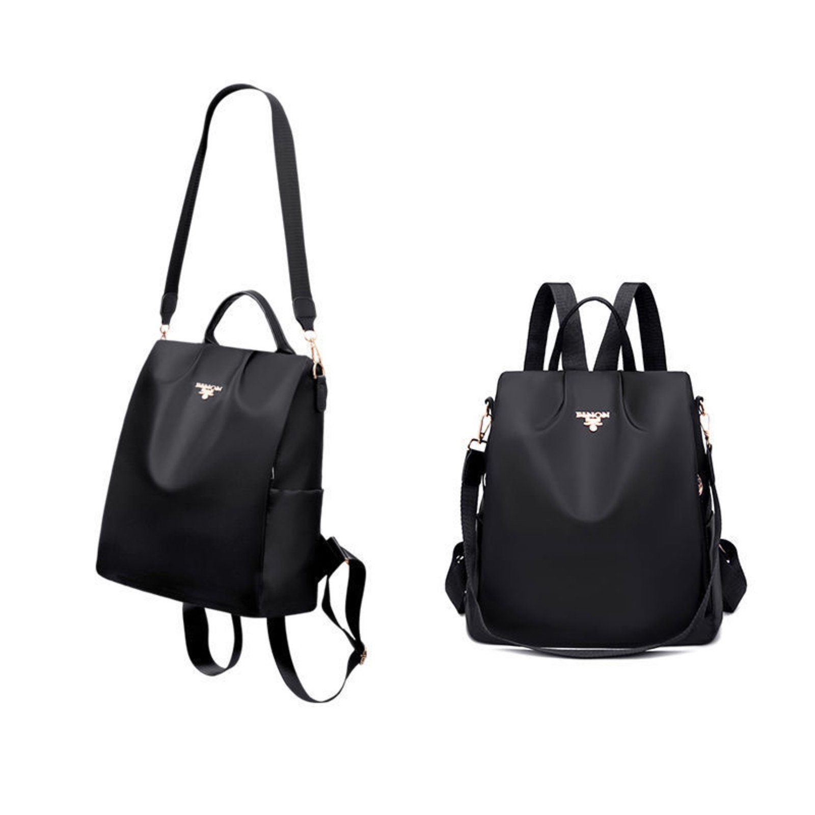 Devenirriche Reiserucksack Rucksack Handgepäck, College-Schulrucksack Anti Diebstahl Schwarz