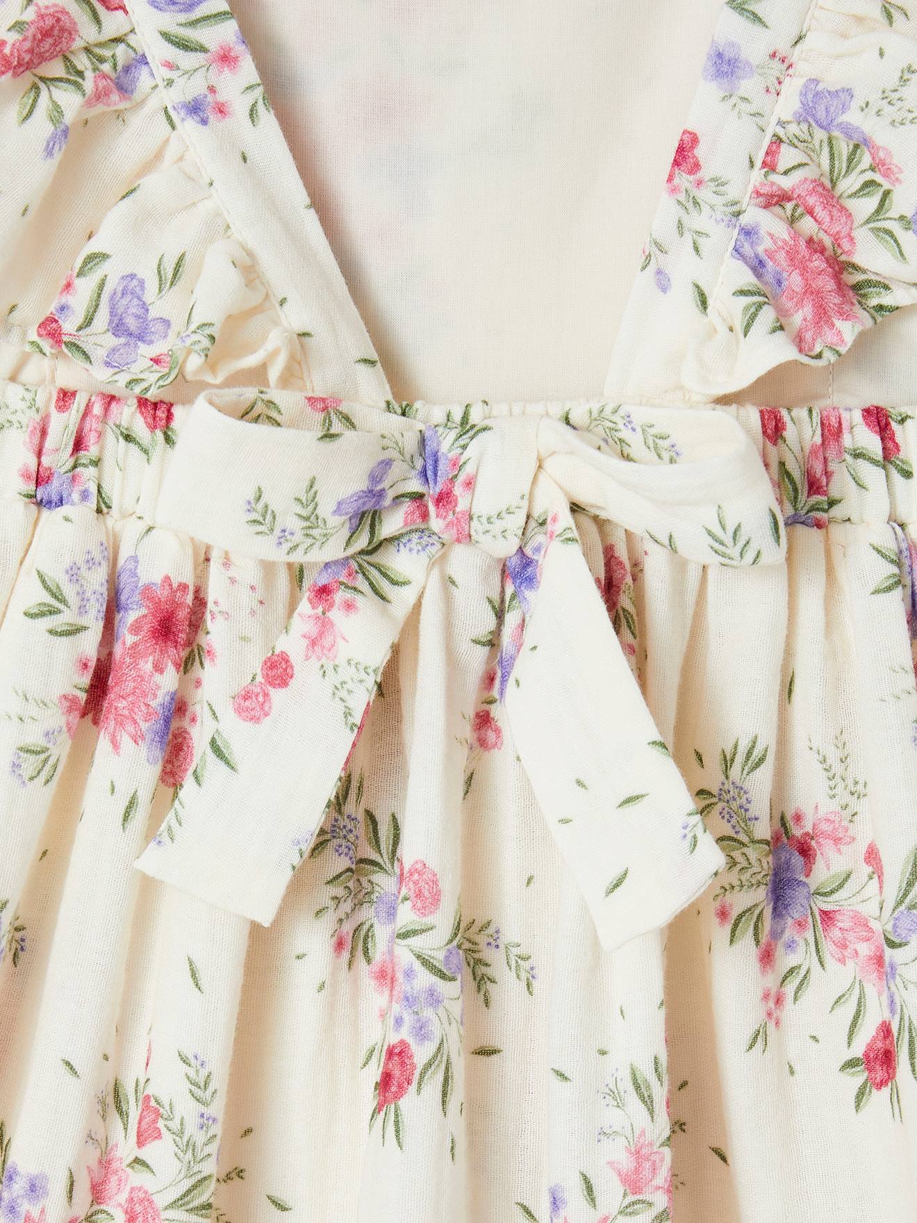 Vertbaudet Mädchen Blumenkleid - wollweiß
