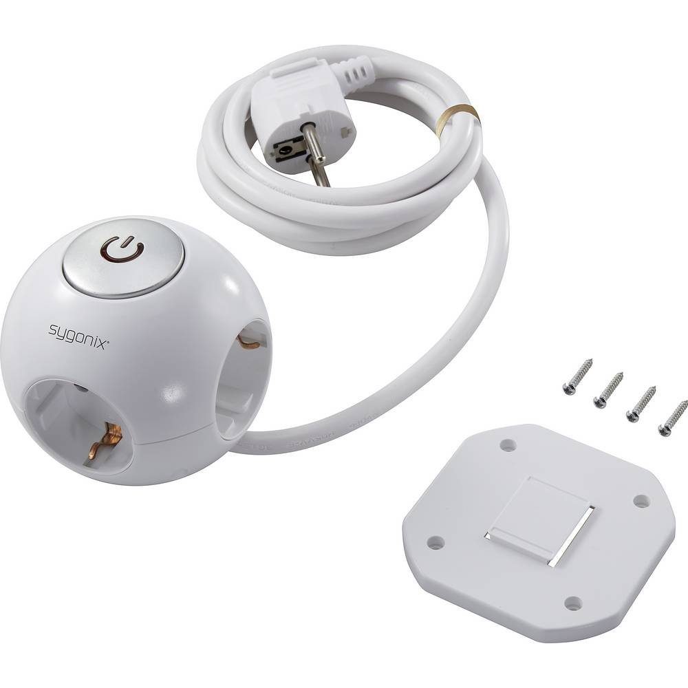 Sygonix 3-fach Steckdosenwürfel mit 2 USB-Anschlüssen Steckdosenleiste