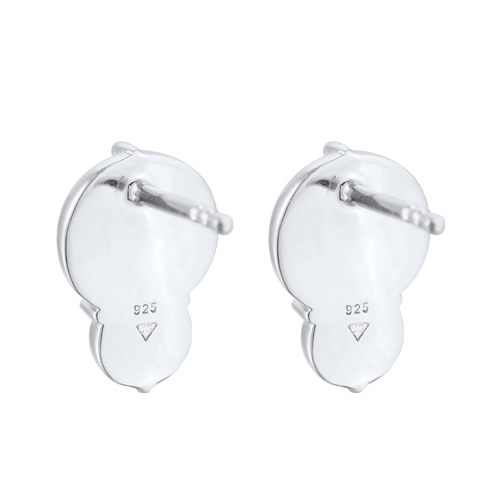 Elli Elli Boucles d'Oreilles Femmes clous d'oreilles ronds élégants avec cristal en ar Boucles d'oreilles