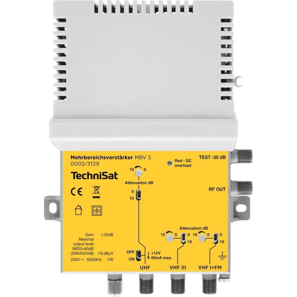 TechniSat SAT-Multischalter MBV 5 Mehrbereichsverstärker Sat/Installation 47 - 862 MHz