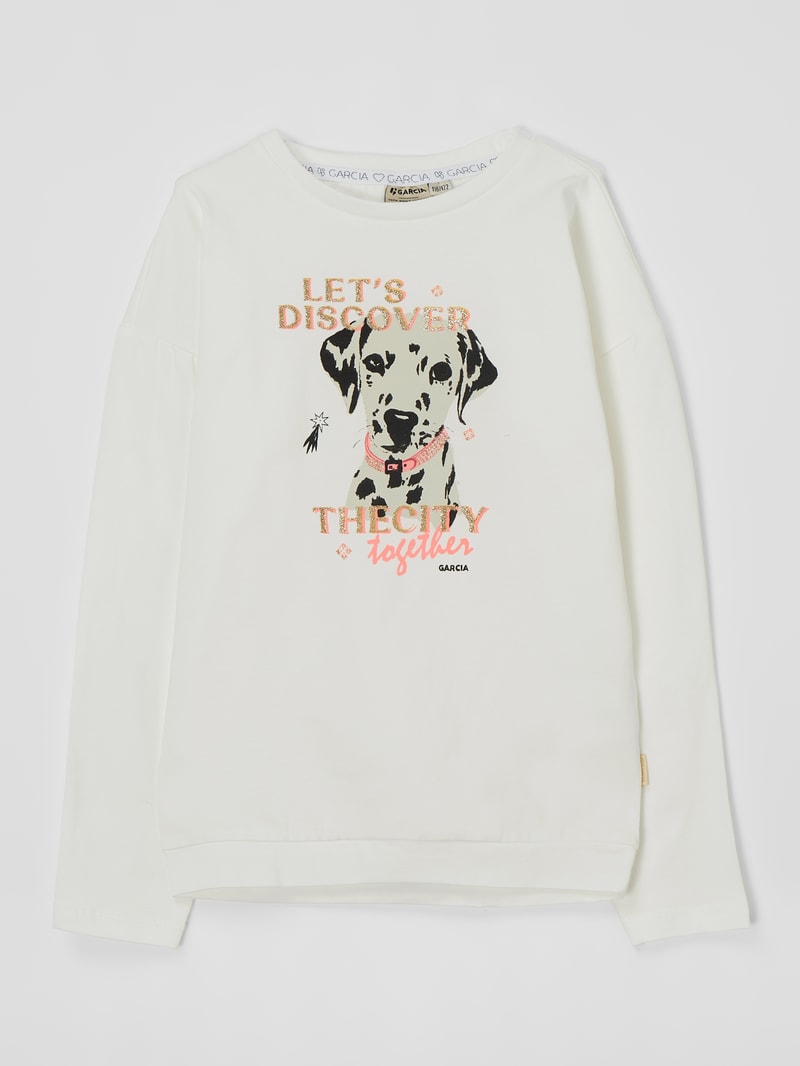 Longsleeve mit Print in offwhite