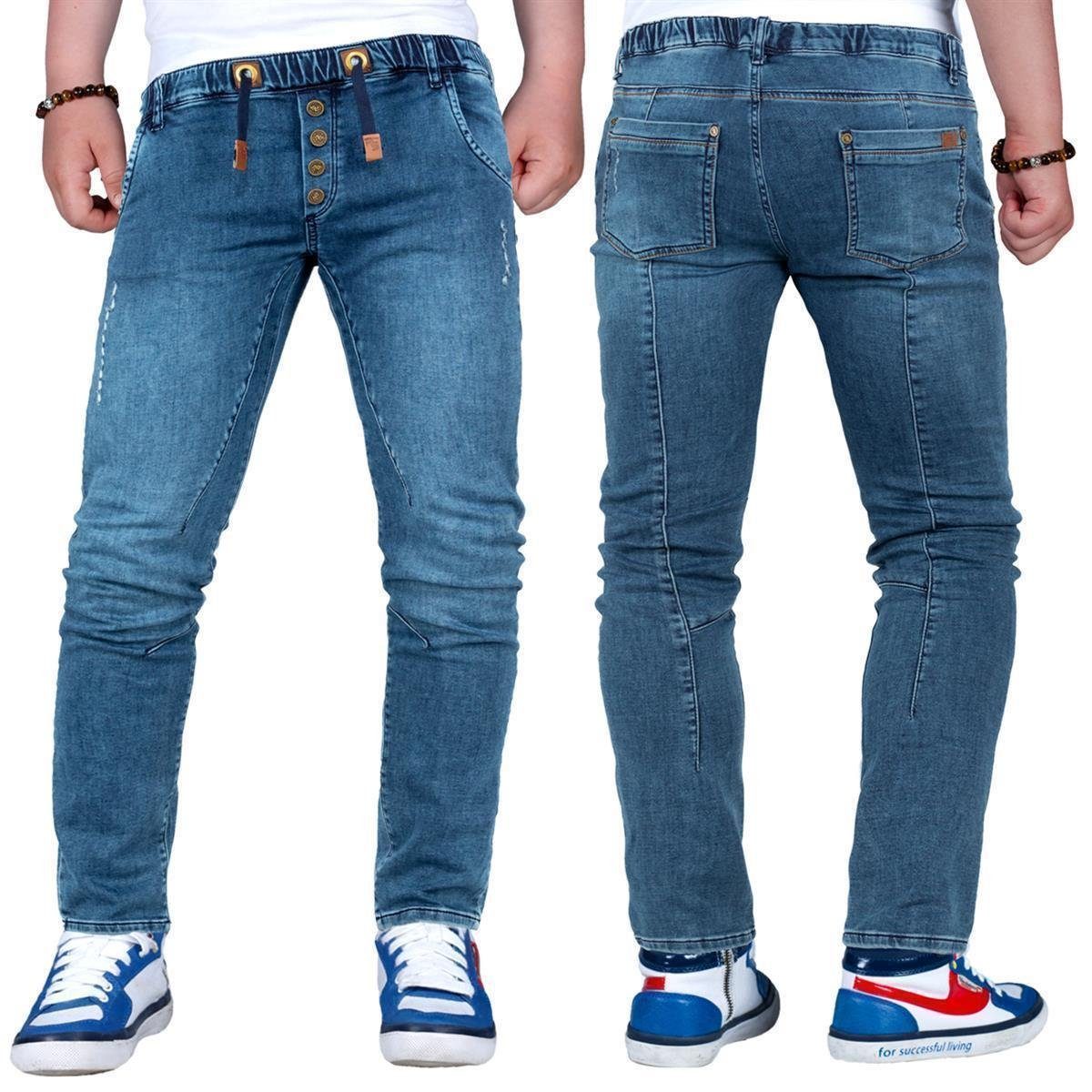 Reichstadt Jeansjeggings Jungen Hose RS105 mit Destroyed Effekten und Kordelzug