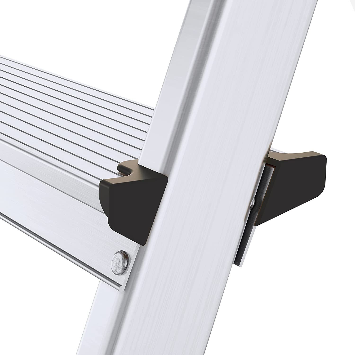 nm_trade Doppelleiter Aluleiter Doppelleiter Trittleiter Stehleiter Klapptritt Zweiseitige, Aluminium, Belastung beträgt 125 Kilogramm, rutschfeste Füße, leicht