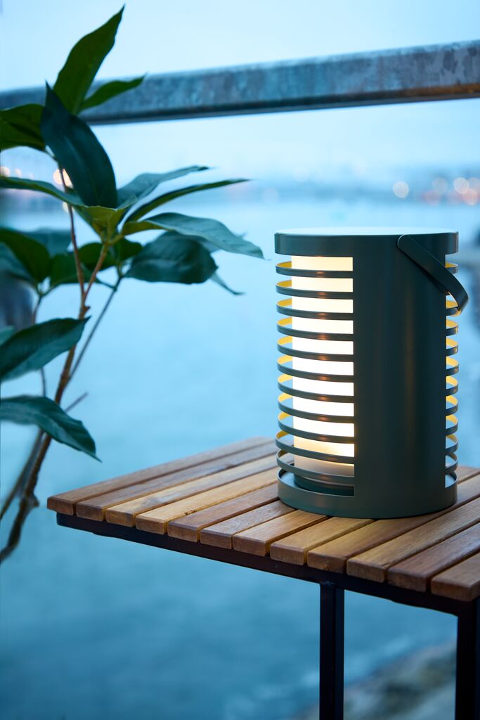 HAVTERNE batteridrevet lampe Ø16xH22cm olivengrønn