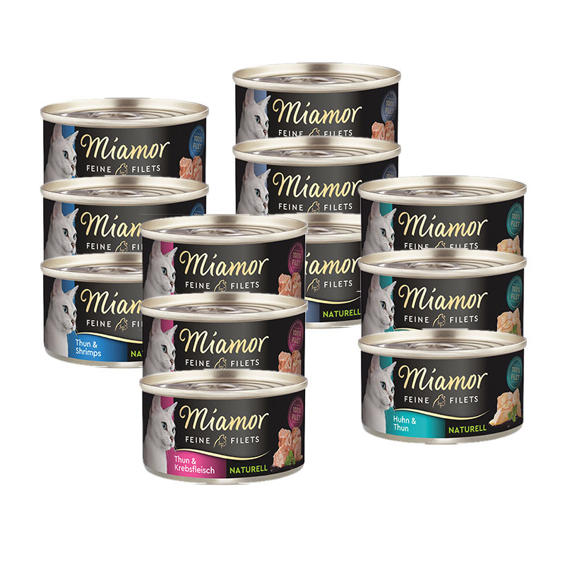 Miamor Nassfutter Miamor Feine Filets naturell Mixpaket 12x80g Mixpaket 1