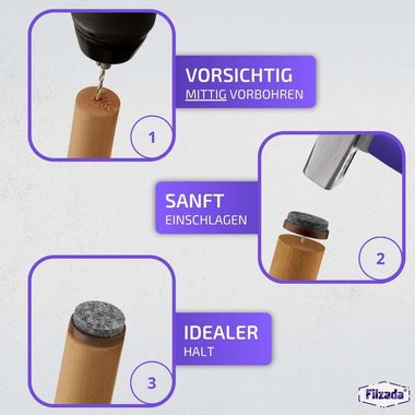 Filzada Filzgleiter 40x Filzgleiter Nagel Ø20mm Filz Möbelgleiter zum Nageln Stuhlgleiter