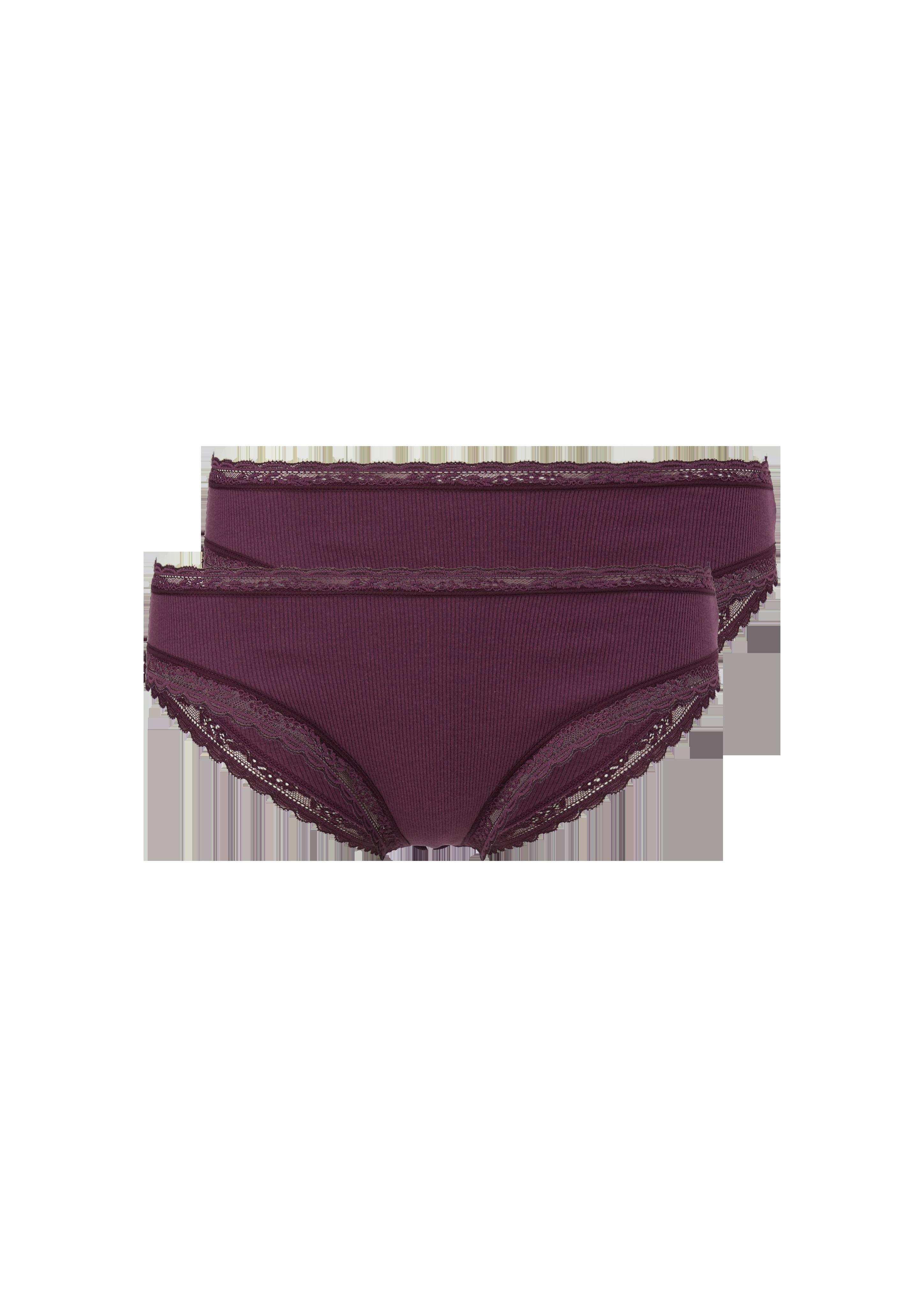Doppelpack Slips mit Spitzen-Details  6008091-4800
