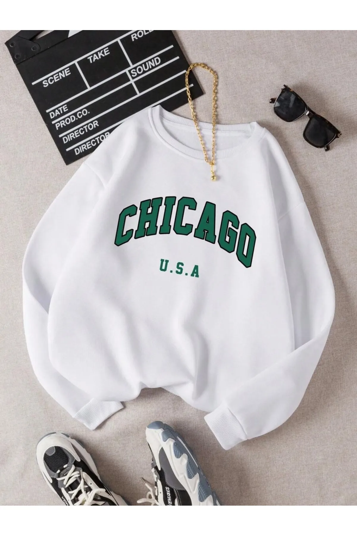 MOONBULL  Sweatshirt - Weiß - Regular Fit