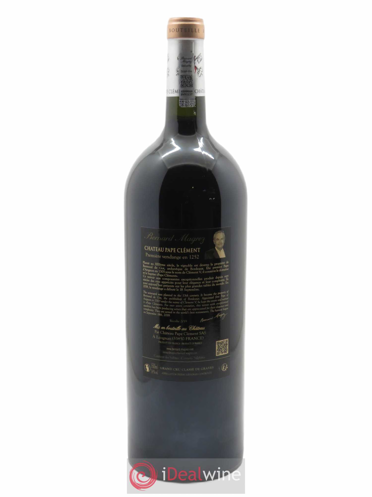 Château Pape Clément Cru Classé de Graves (CBO à partir de 6 BTS) 2019 - Lot de 1 Magnum
