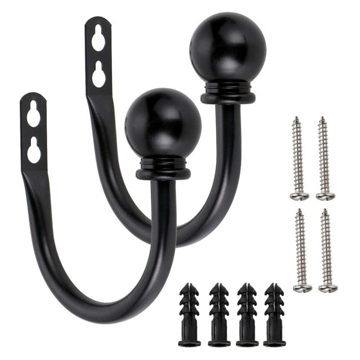 Raffhalter 1Paar leichte Metall-Vorhanghaken – Retro-Wandbefestigung, Rwoythk