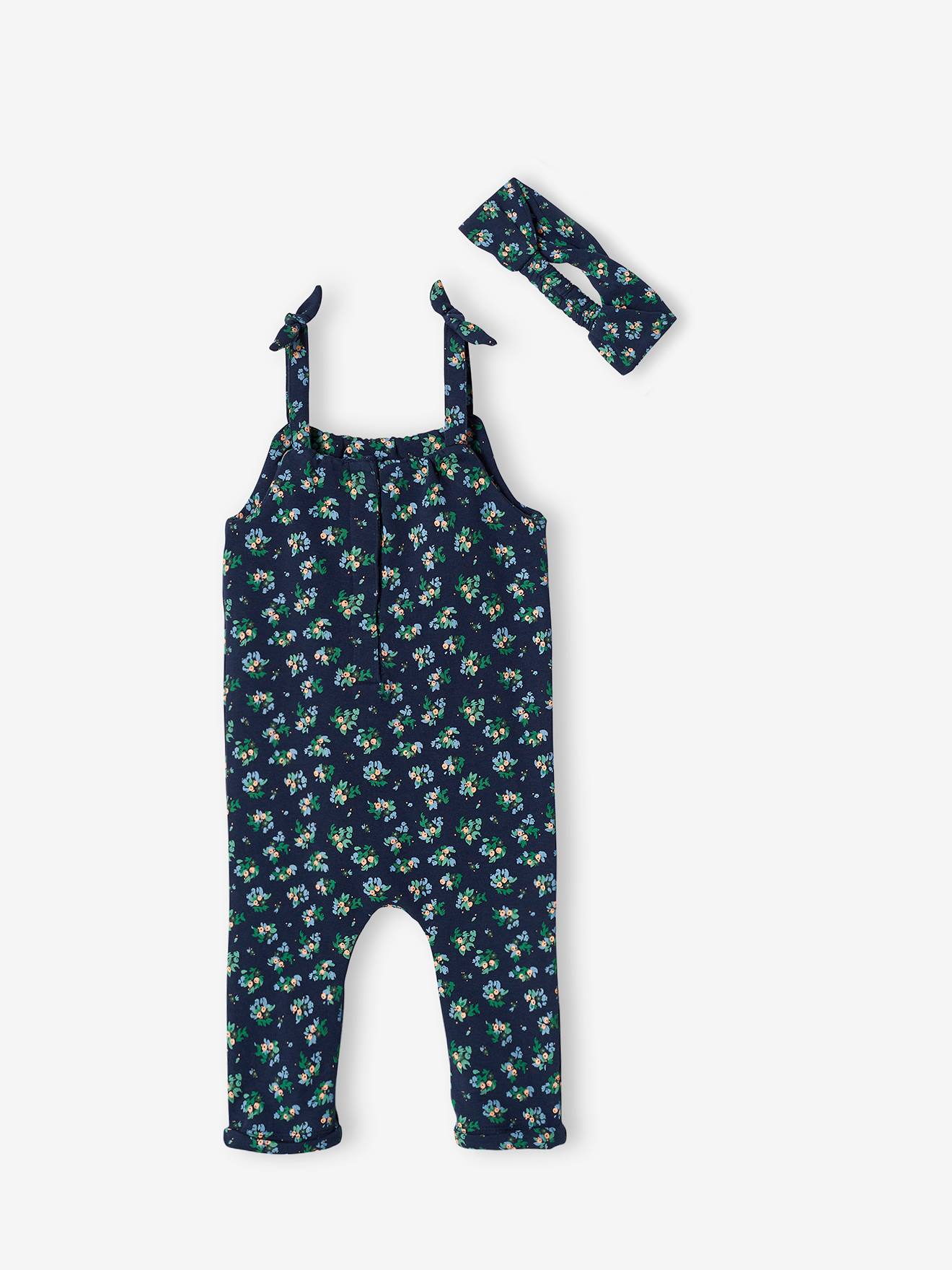 Vertbaudet Mädchen Baby-Set: Overall & Haarband Oeko-Tex - hellrosa