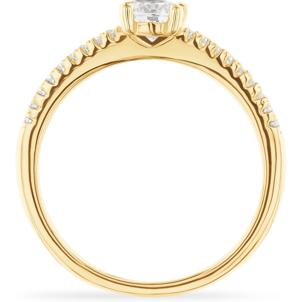 FAVS Bague pour femme 925 Argent or jaune Bague