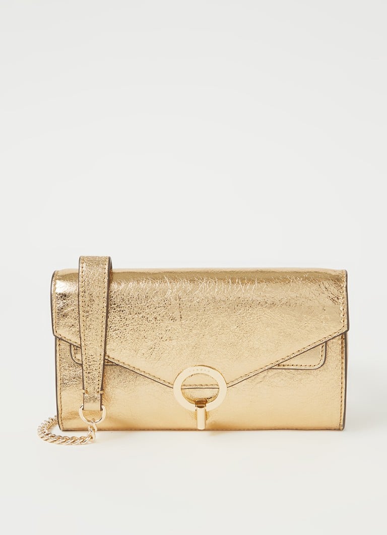 Sandro-lammasnahkainen clutch-laukku irrotettavalla olkahihnalla