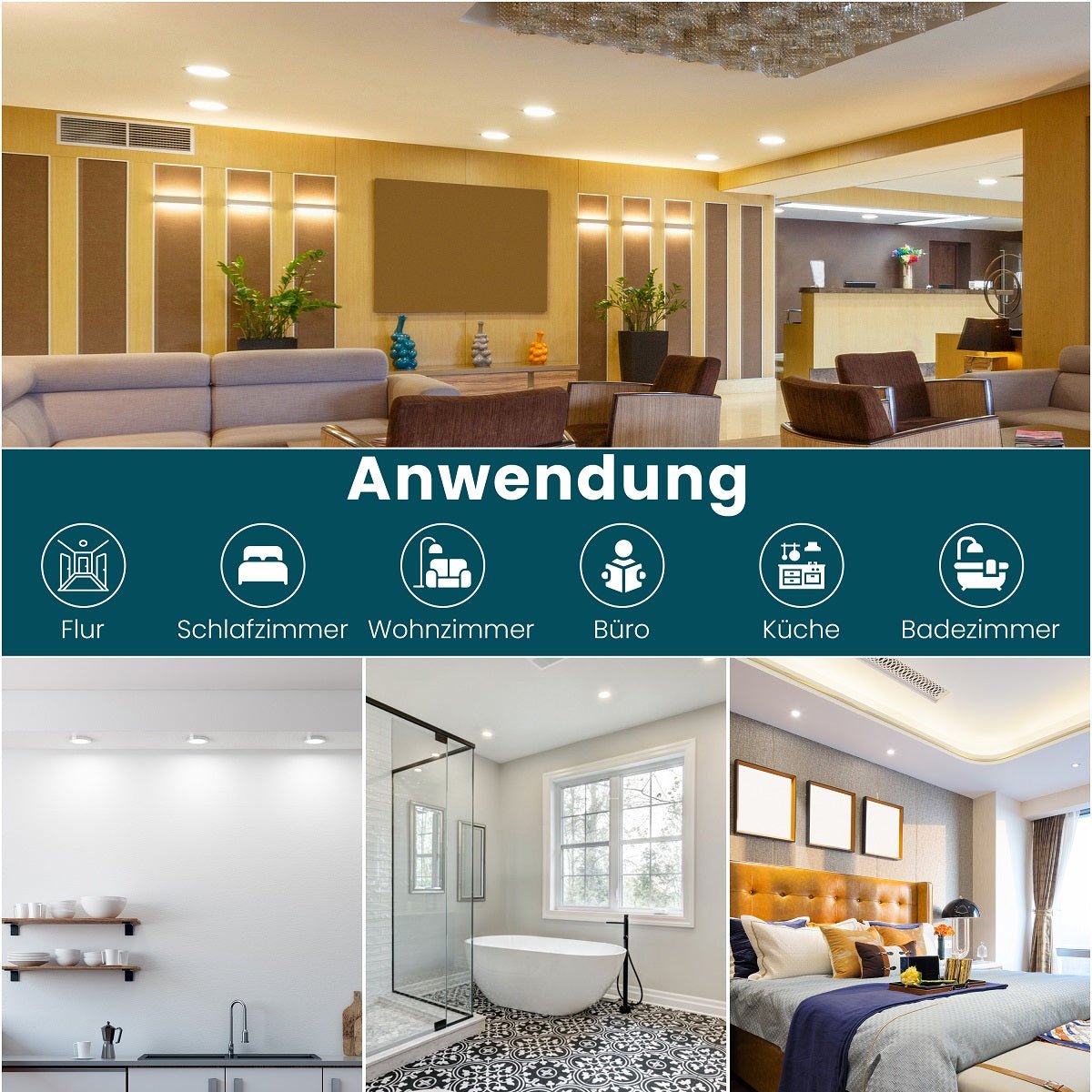LUXULA LED CCT Downlight, dimmbar, 6W,ø 115mm