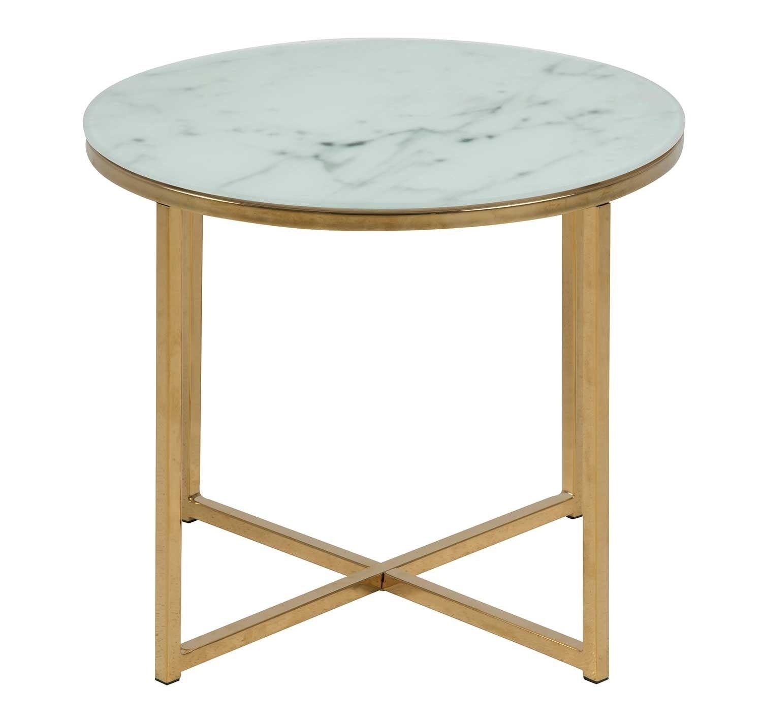 Beistelltisch Beistelltisch, ALEXANDER, Weiß, Gelb, Ø 50 cm