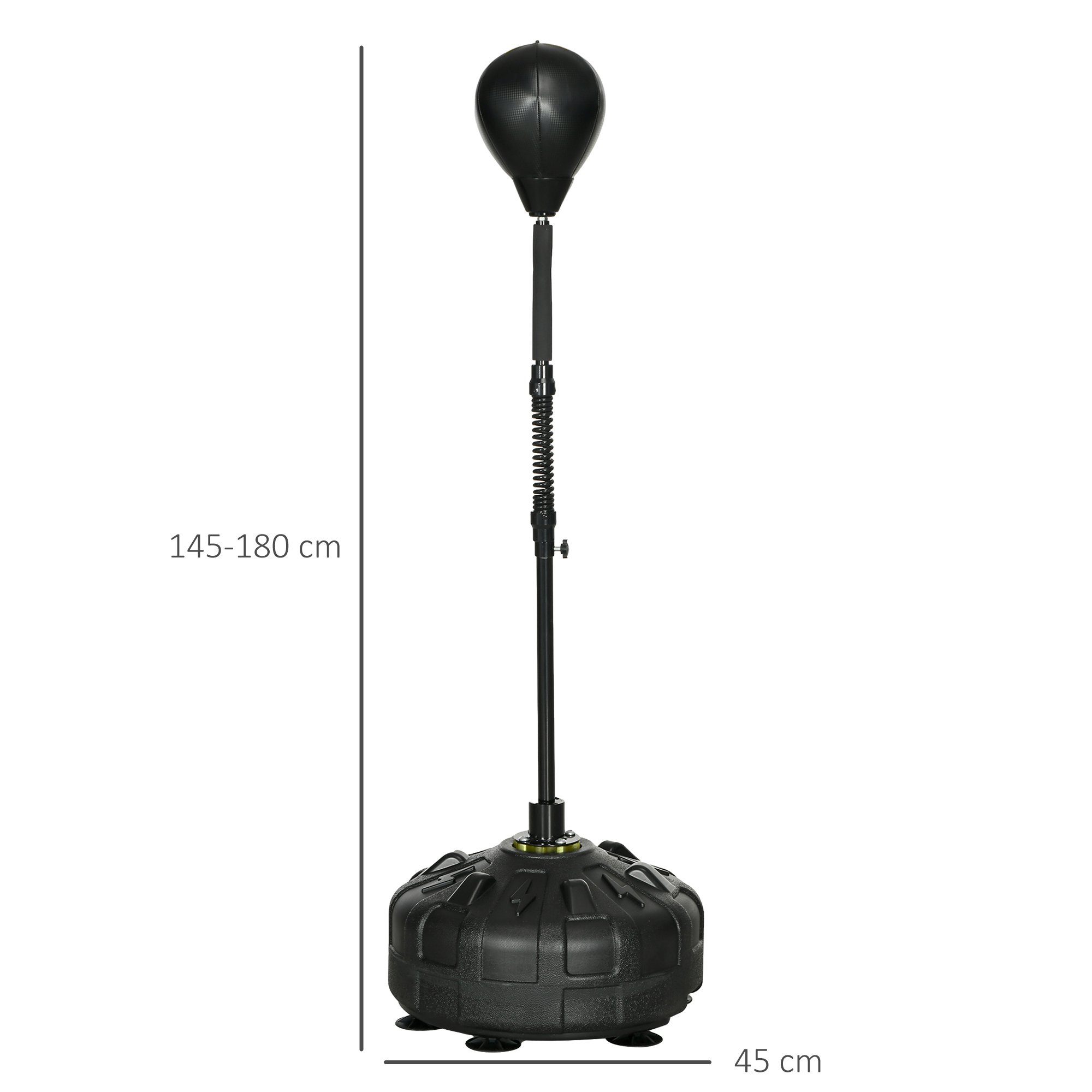 SPORTNOW Punchingball Boxball 145-180 cm höhenverstellbarer Standbox-Trainer (Standboxball, 1-tlg., Speedball), für Training, Übung, Schwarz