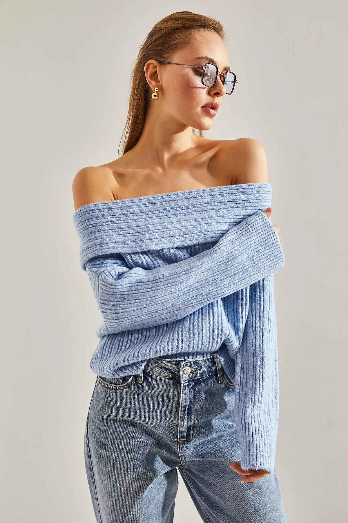 Bianco Lucci  Damenpullover mit Rüschenkragen
