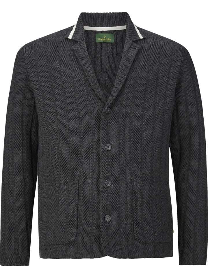 Charles Colby Strickjacke DUKE MODEST in dunkelgrau günstig kaufen