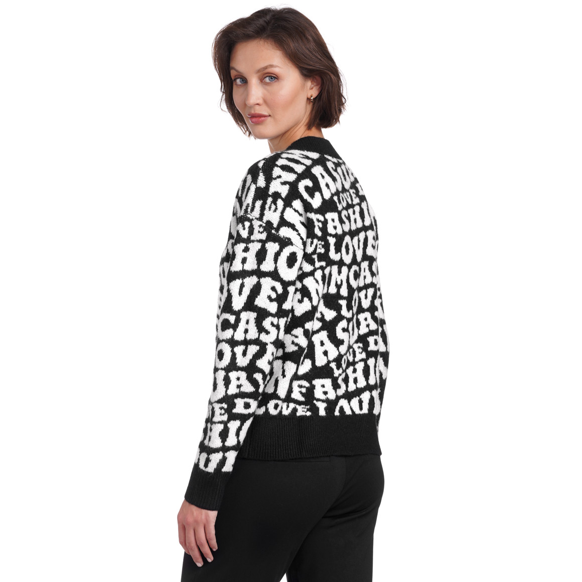 Damen Strickpullover mit Schriftzügen