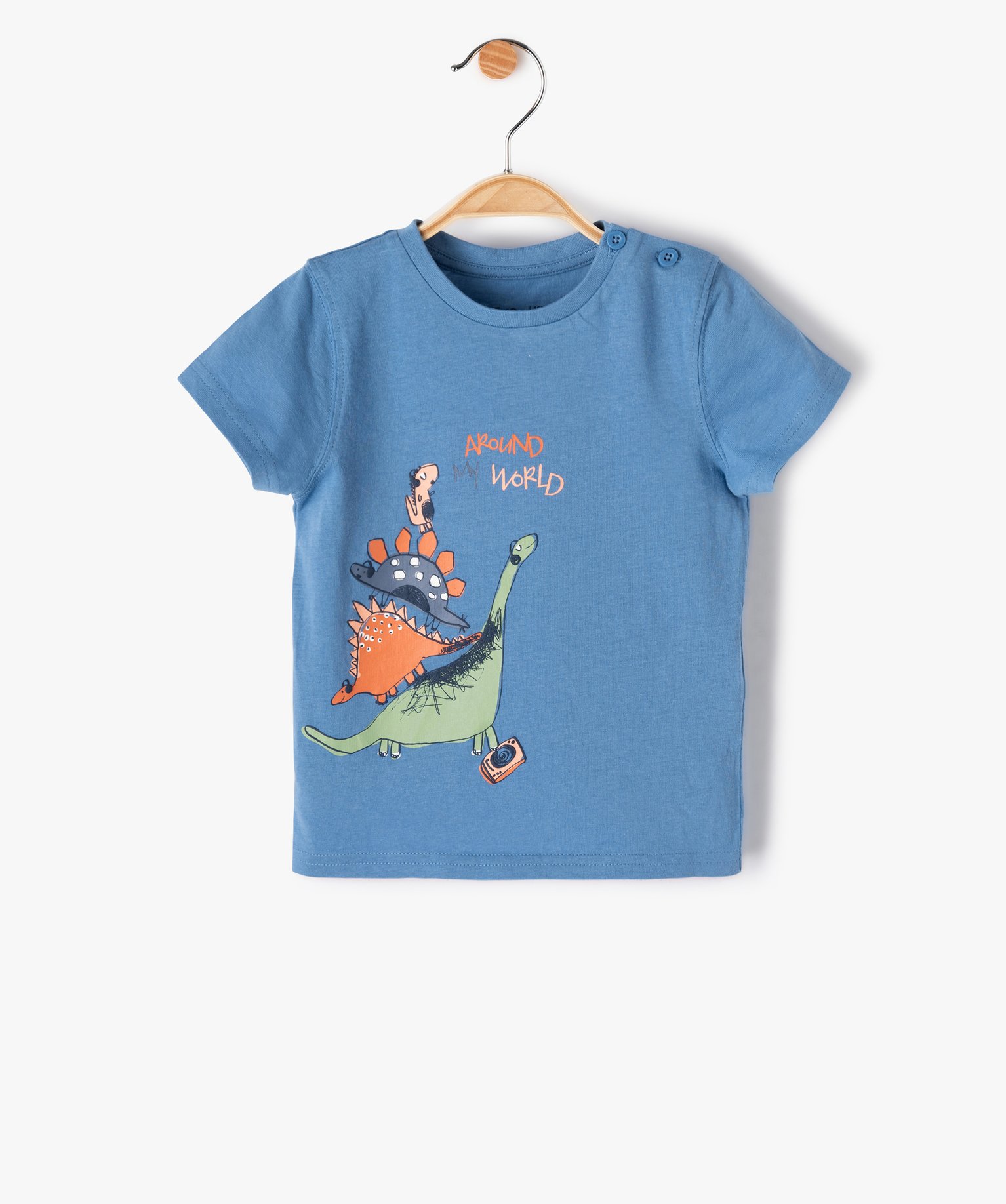 Tee-shirt bébé Garçon à manches courtes avec motif bleu | GEMO