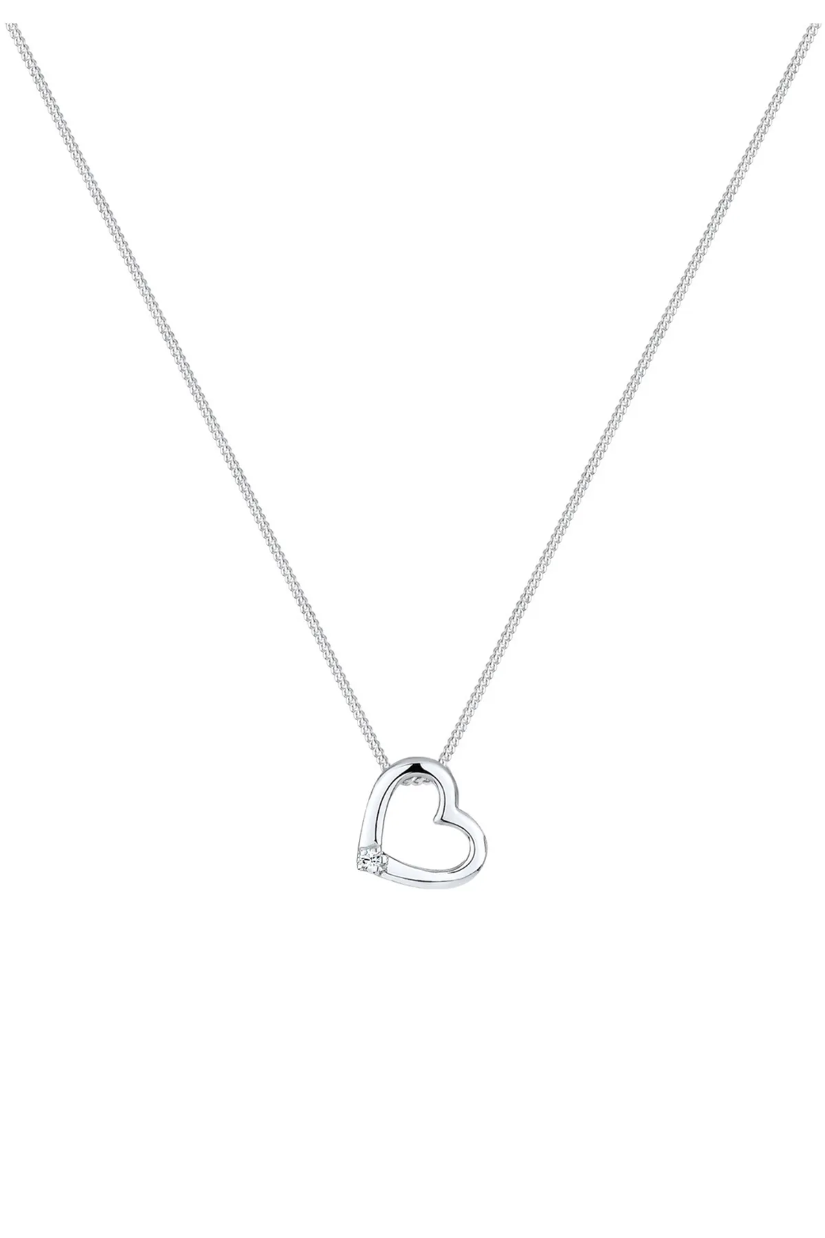 ELLI  Halskette Herz Rosa Kristall 925 Sterling Silber