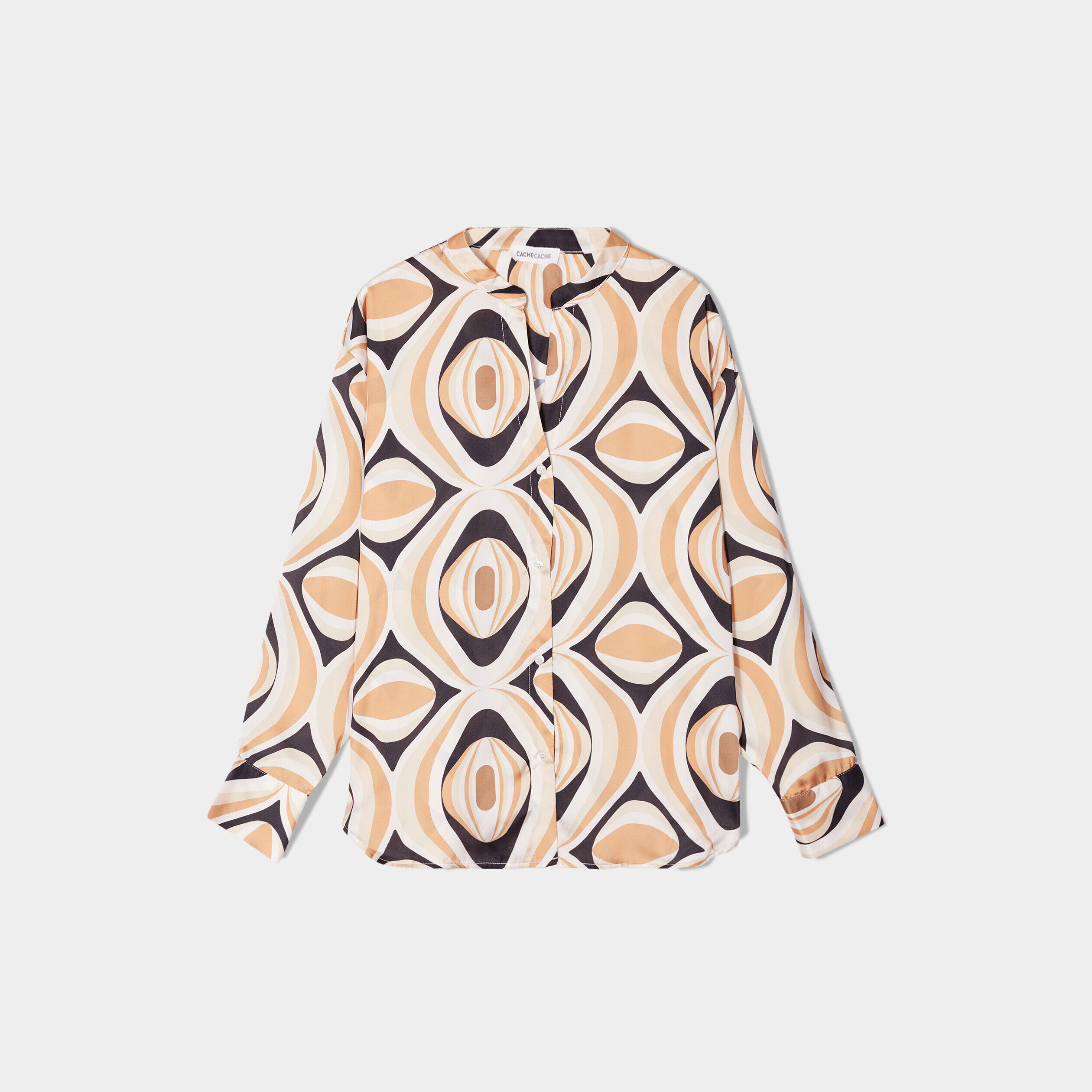Chemise manches longues beige femme | Cache Cache