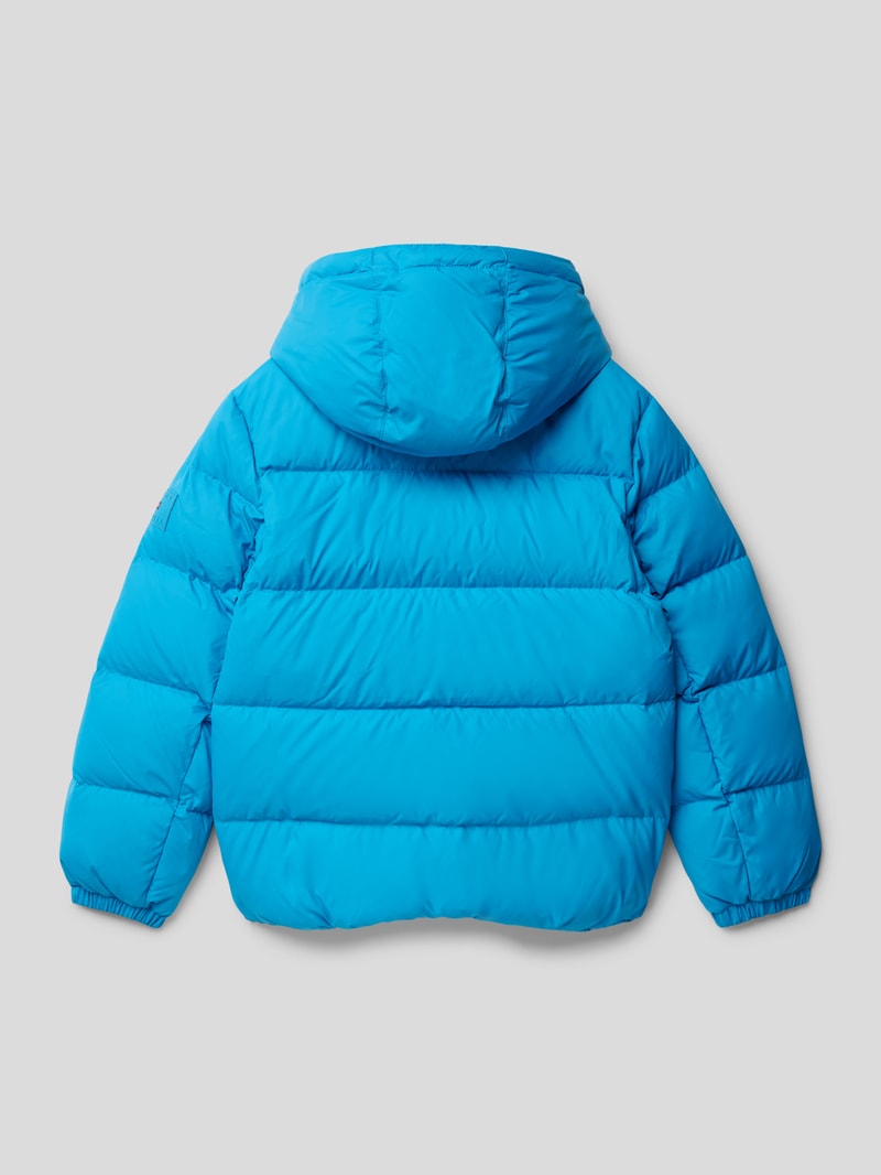 Steppjacke mit Label-Stitching Modell 'ESSENTIAL' in aqua blau