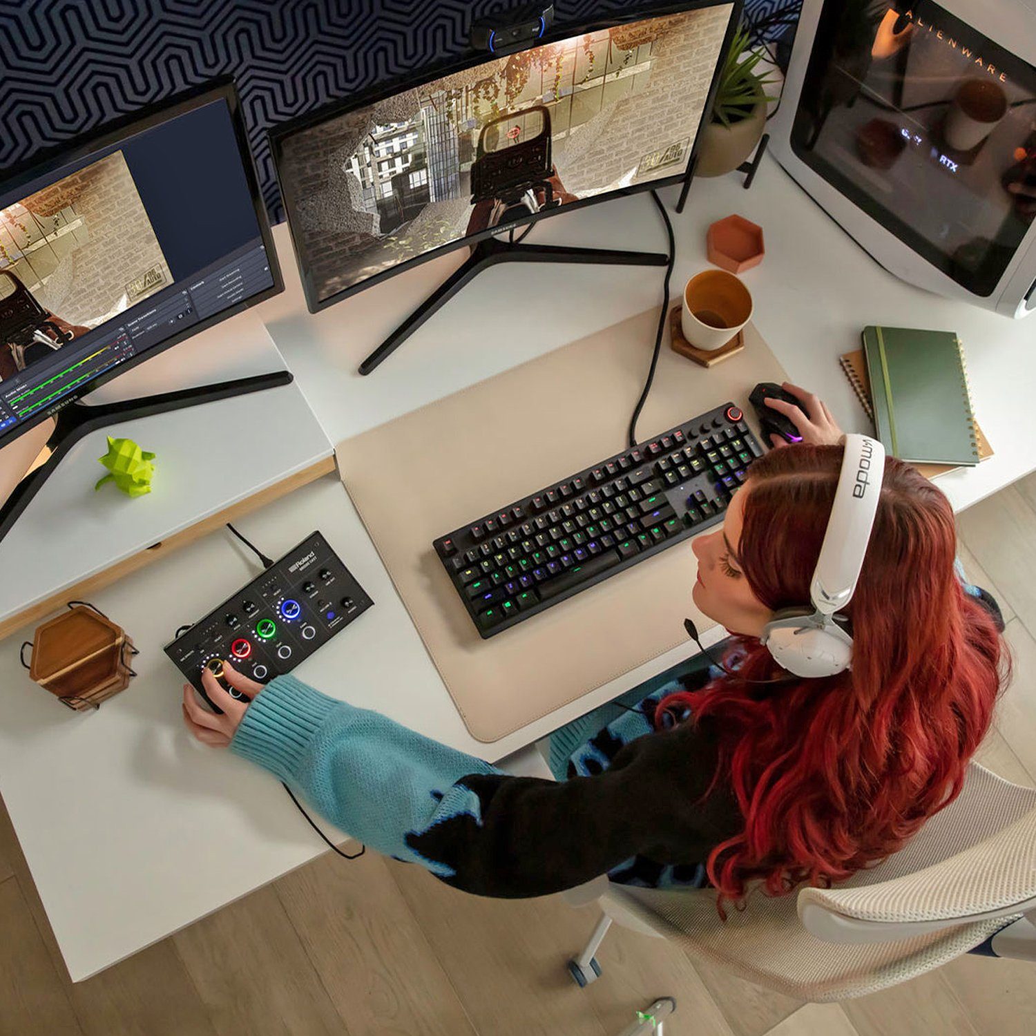 Roland Mischpult Roland Bridge Cast Dual Bus Gaming Mixer mit Kopfhörer