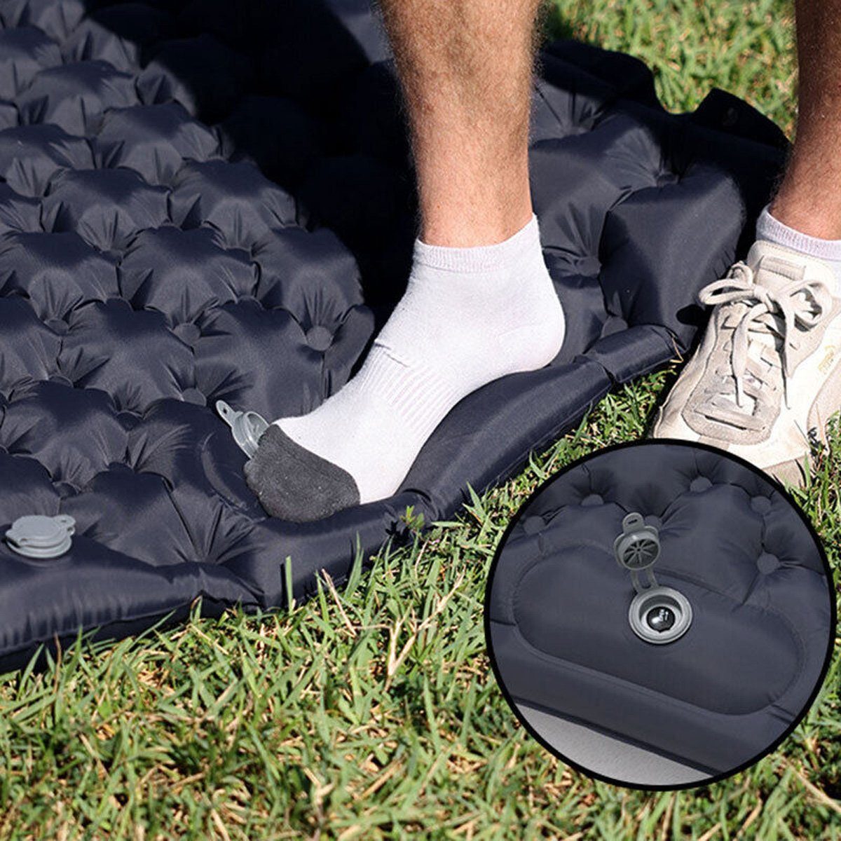 götäzer Luftbett Einzelne aufblasbare Matratze für den Outdoor-tragbare Schlafunterlage, Schlaf im Freien ultraleicht und tragbar,ideal für Camping und Zelten