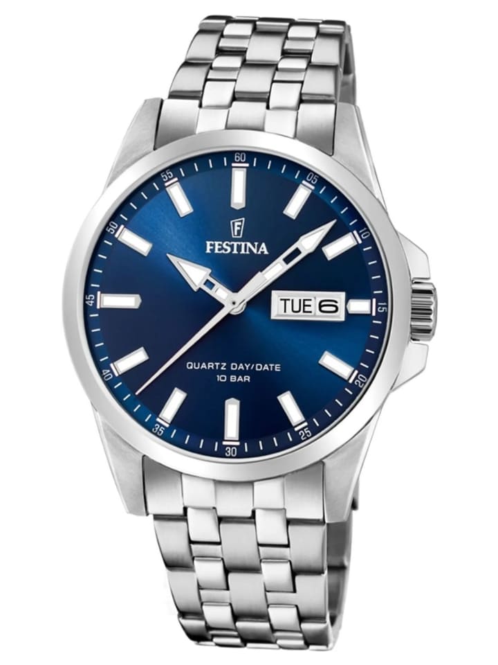 Festina Herrenuhr Quarz Stahl/Blau günstig kaufen onesize