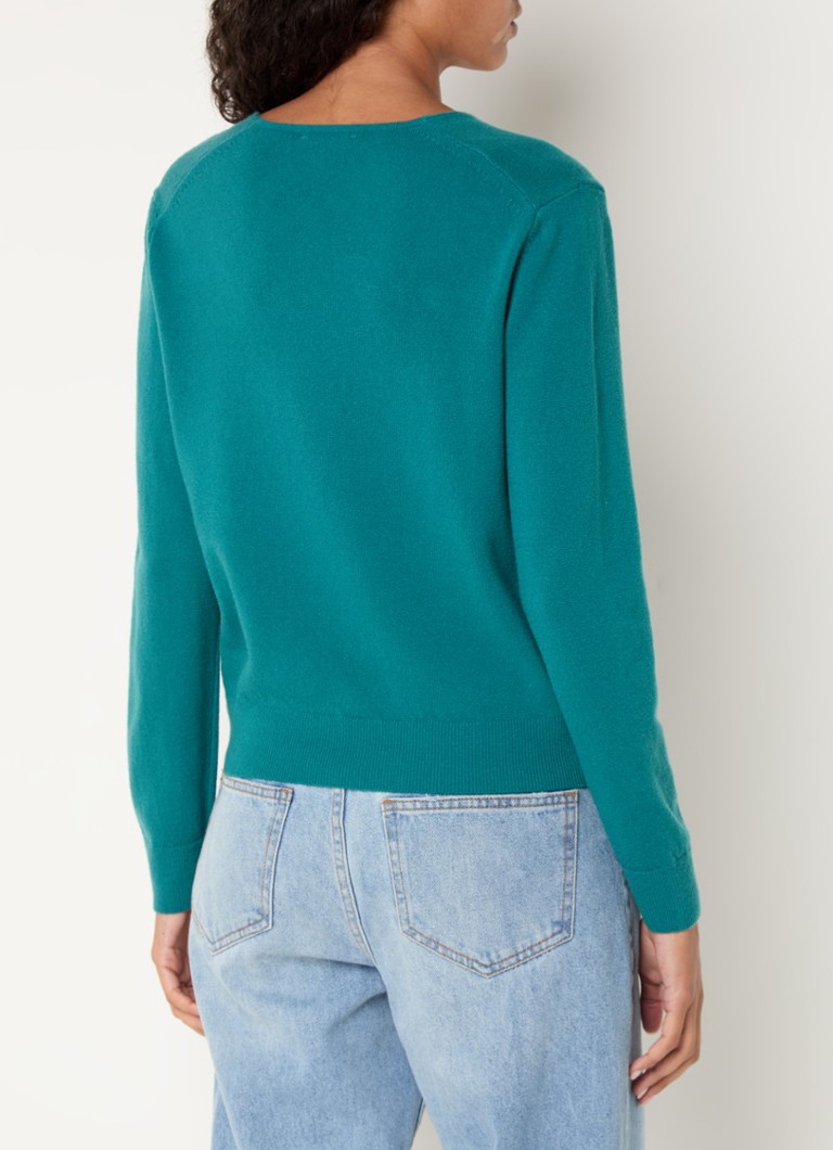 Maglione Benetton in lana vergine a maglia fine con scollo a V