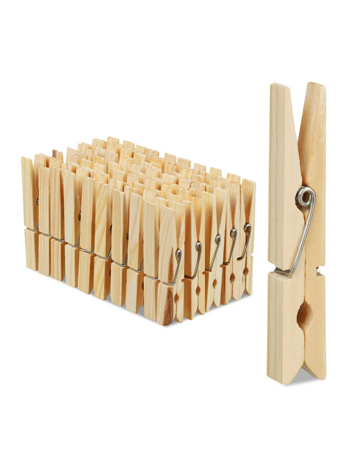 relaxdays 100x Wäscheklammern in Natur günstig kaufen onesize